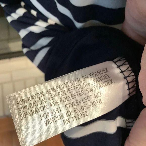 #229 NWT Exist Nautical Navy Stripe Dress Sz Medium - Picture 6 of 7